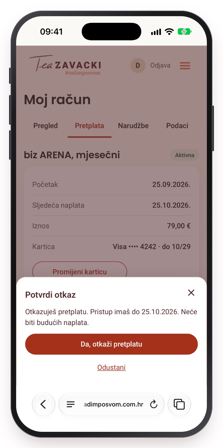 Prozor otkaza: Potvrdi otkaz